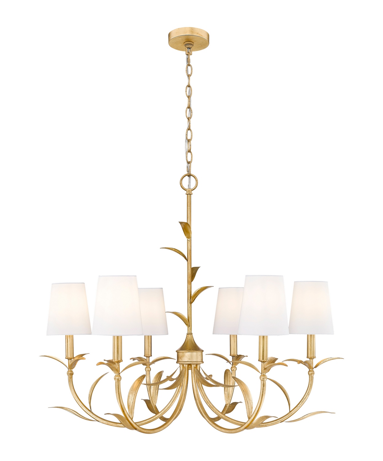 Six Light Chandelier by Z-Lite - Aslin Collection, Gold Leaf Finish - 830-31GLF