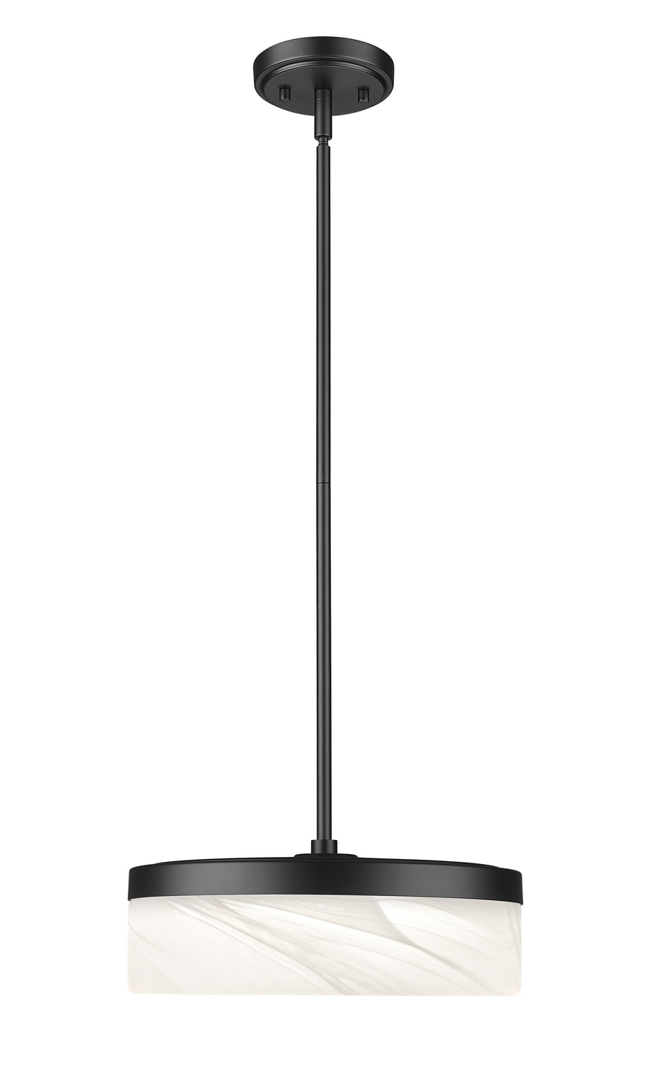 Photos - Chandelier / Lamp Wide Z-Lite Renaud 1-Light LED Pendant in Matte Black 827P13-MB-LED 