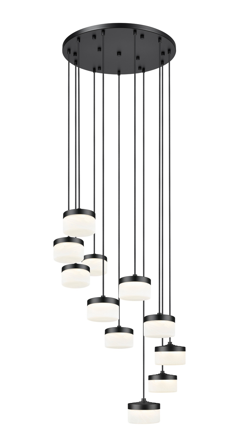 LED Chandelier by Z-Lite - Renaud Collection, Matte Black Finish - 827P6-11R-MB-LED