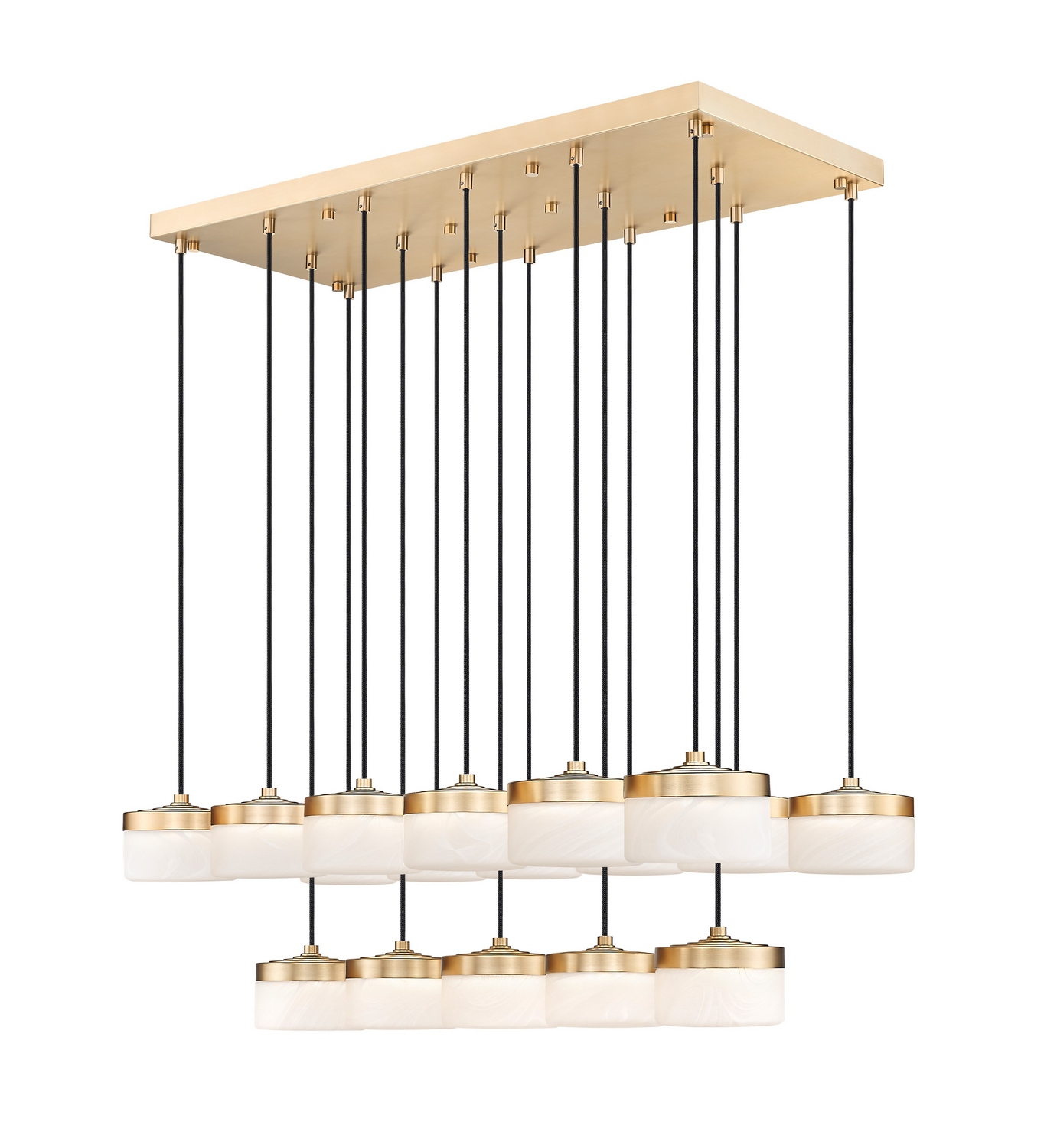 LED Linear Chandelier by Z-Lite - Renaud Collection, Modern Gold Finish - 827P6-17L-MGLD-LED
