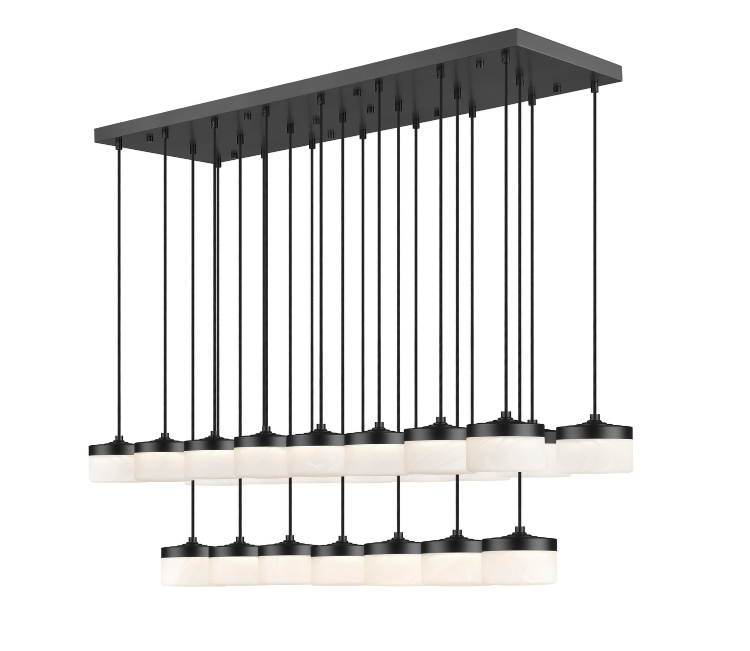 LED Linear Chandelier by Z-Lite - Renaud Collection, Matte Black Finish - 827P6-23L-MB-LED