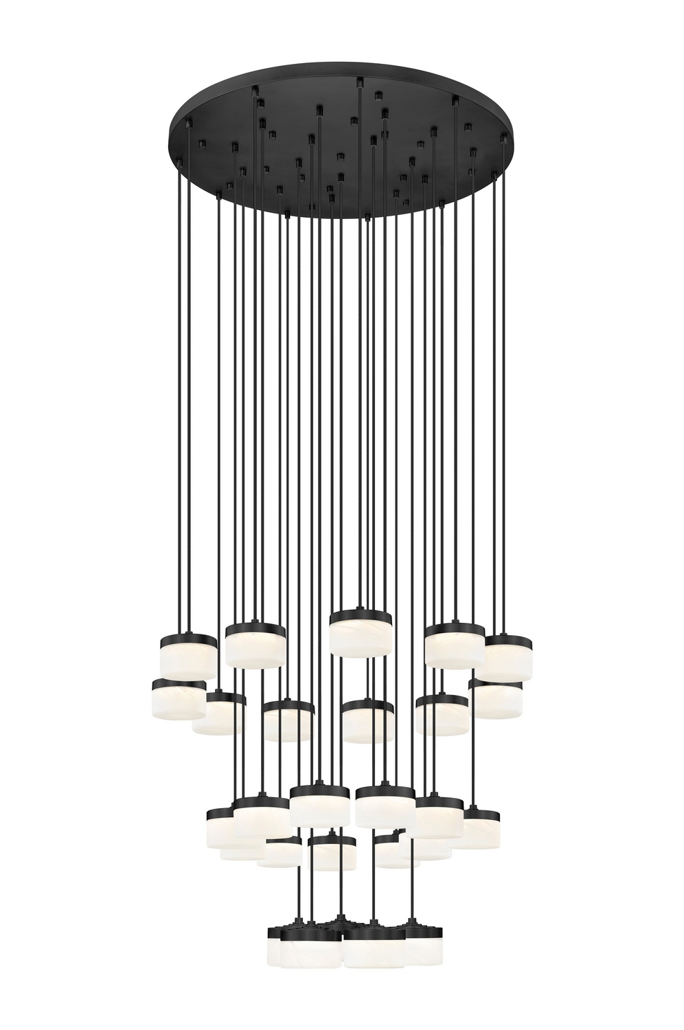 LED Chandelier by Z-Lite - Renaud Collection, Matte Black Finish - 827P6-27R-MB-LED