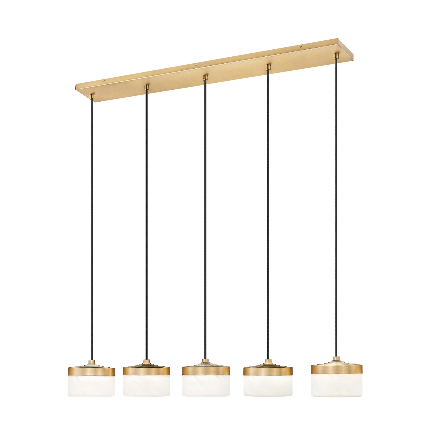 LED Linear Chandelier by Z-Lite - Renaud Collection, Modern Gold Finish - 827P6-5L-MGLD-LED