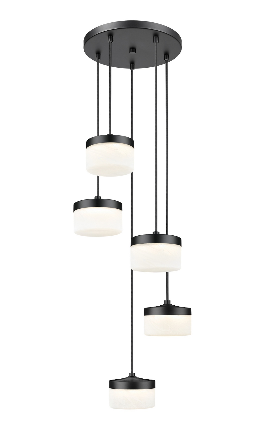 LED Chandelier by Z-Lite - Renaud Collection, Matte Black Finish - 827P6-5R-MB-LED