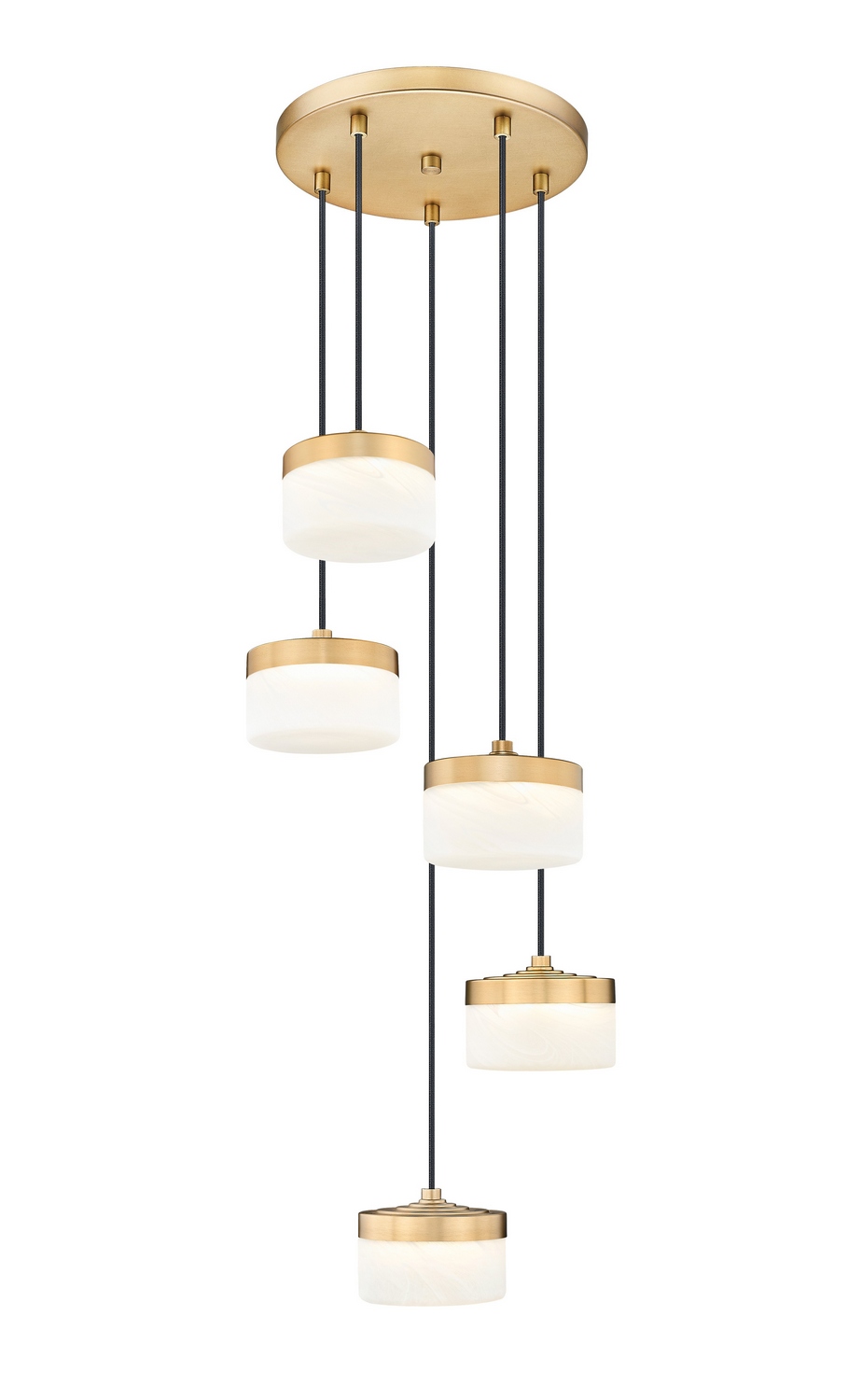 LED Chandelier by Z-Lite - Renaud Collection, Modern Gold Finish - 827P6-5R-MGLD-LED