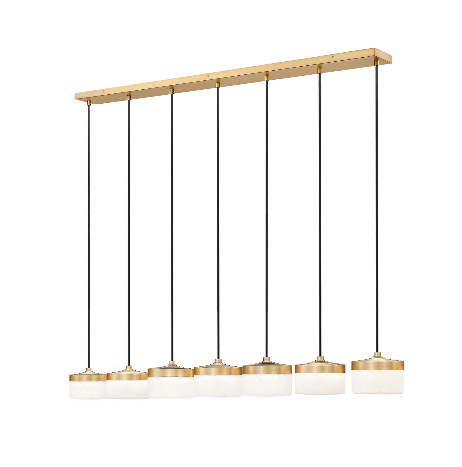 LED Linear Chandelier by Z-Lite - Renaud Collection, Modern Gold Finish - 827P6-7L-MGLD-LED