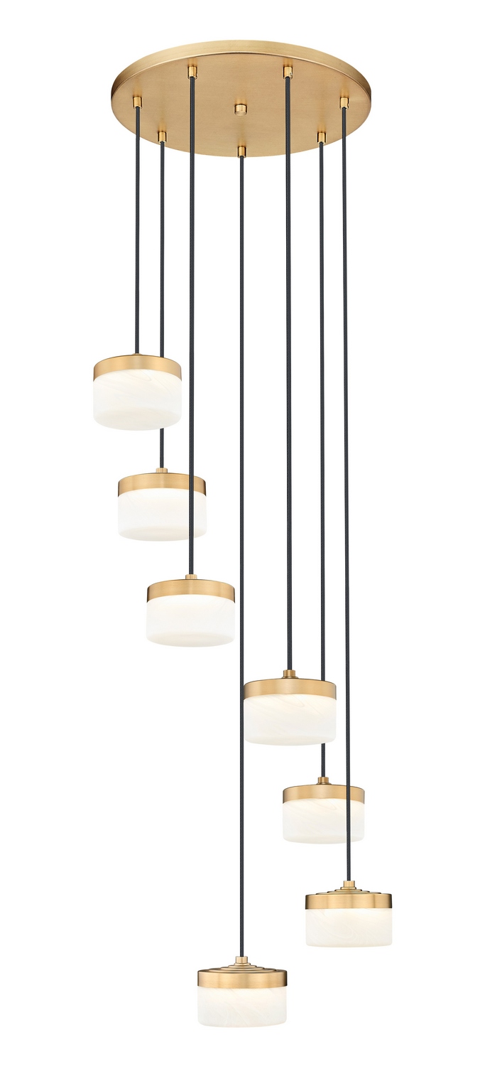LED Chandelier by Z-Lite - Renaud Collection, Modern Gold Finish - 827P6-7R-MGLD-LED