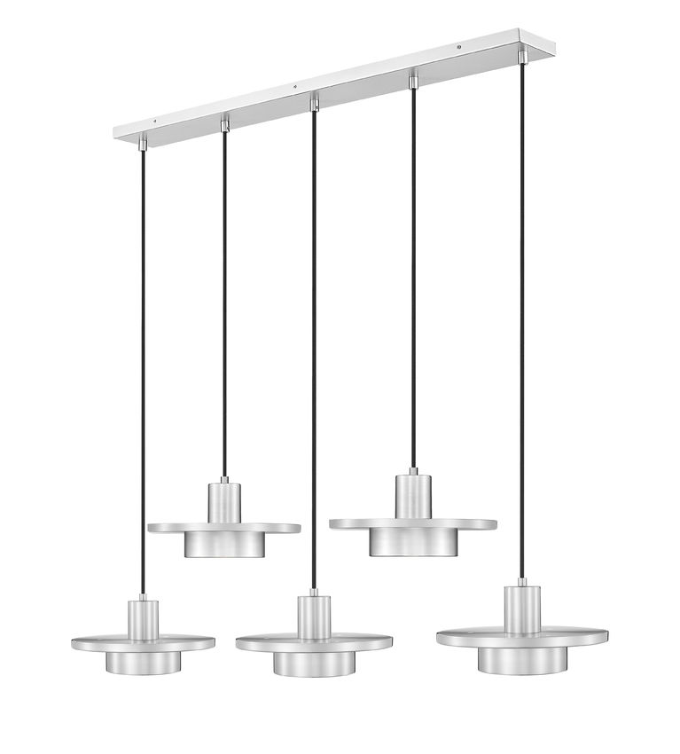 Photos - Chandelier / Lamp Wide Z-Lite Ludo 5-Light LED Linear Chandelier in Brushed Nickel 829P12-5L-BN-LED 