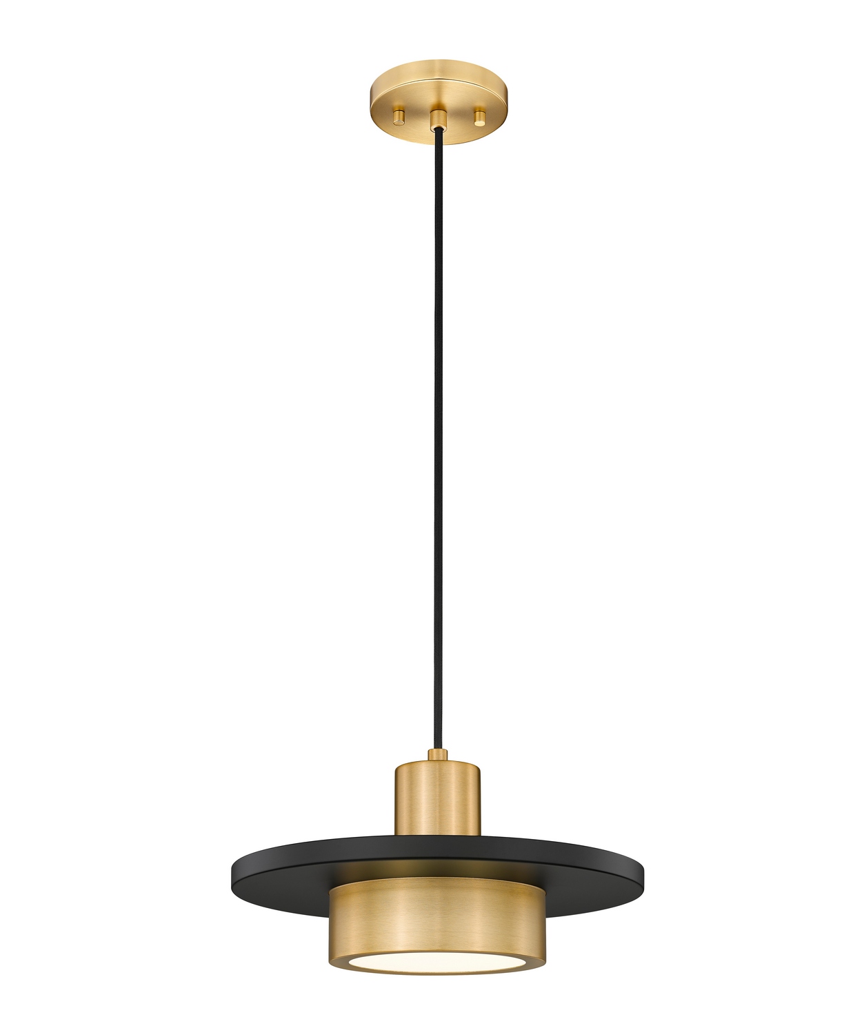 LED Pendant by Z-Lite - Ludo Collection, Matte Black + Modern Gold Finish - 829P12-MB-MGLD-LED