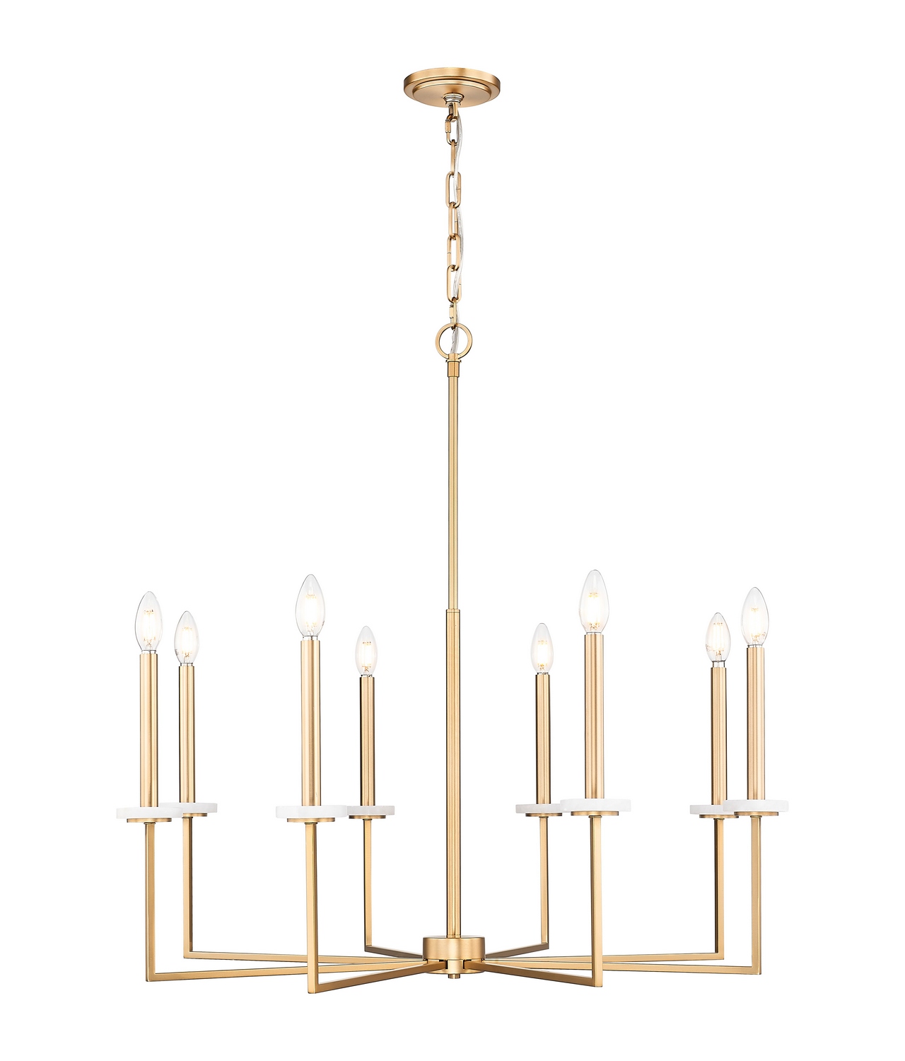 Eight Light Chandelier by Z-Lite - Gaultier Collection, Modern Gold Finish - 6100-8MGLD
