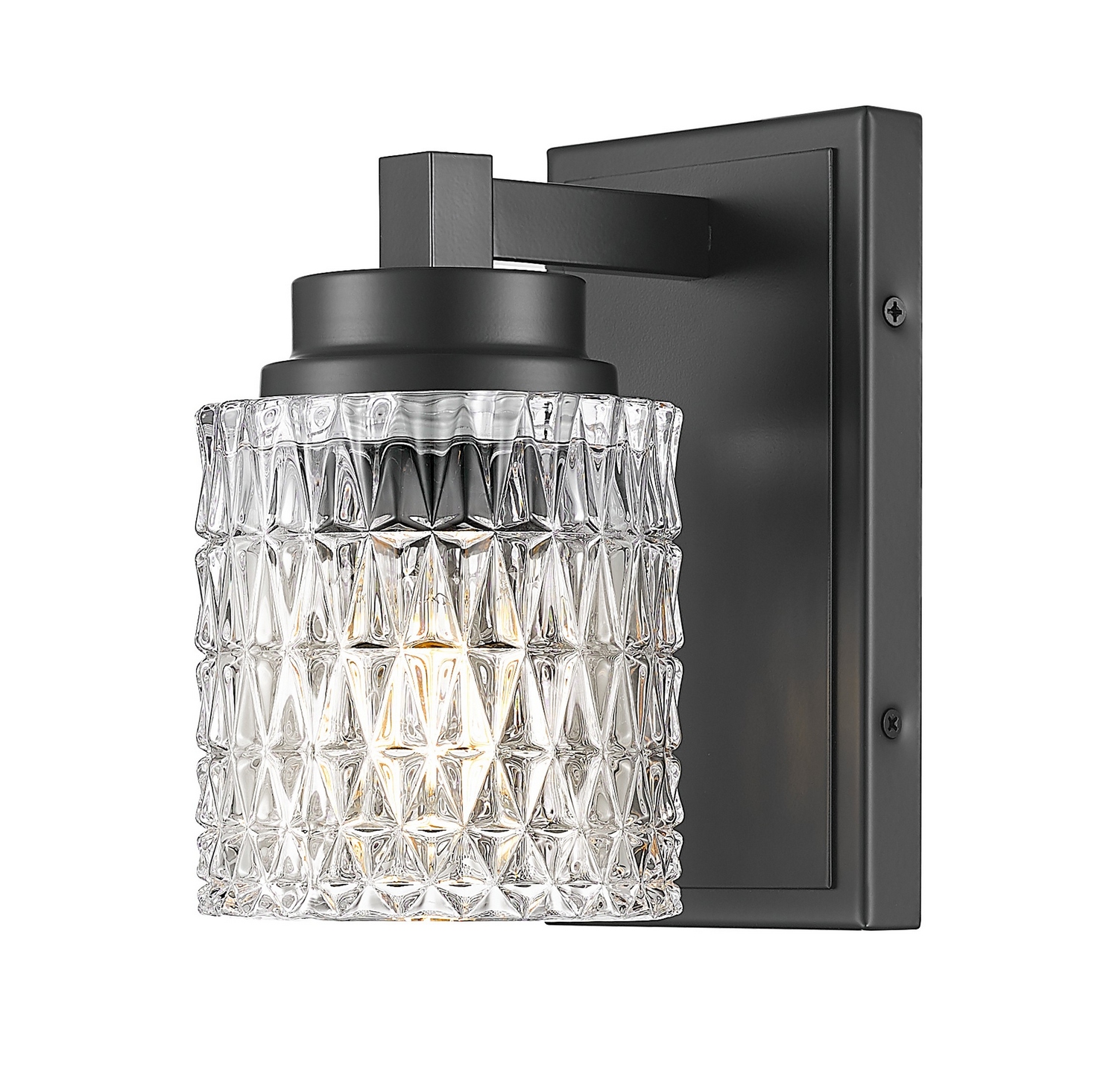 One Light Wall Sconce by Z-Lite - Jacqueline Collection, Matte Black Finish - 6101-1S-MB