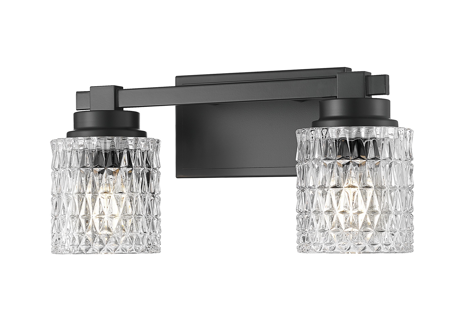 Two Light Vanity by Z-Lite - Jacqueline Collection, Matte Black Finish - 6101-2V-MB