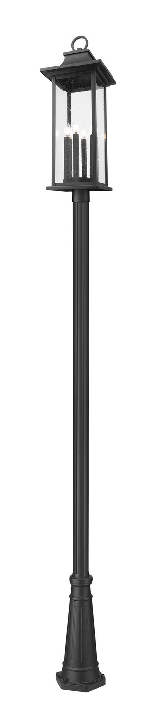 Six Light Outdoor Post Mount by Z-Lite - Tiberius Collection, Black Finish - 5017PHXLR-519P-BK