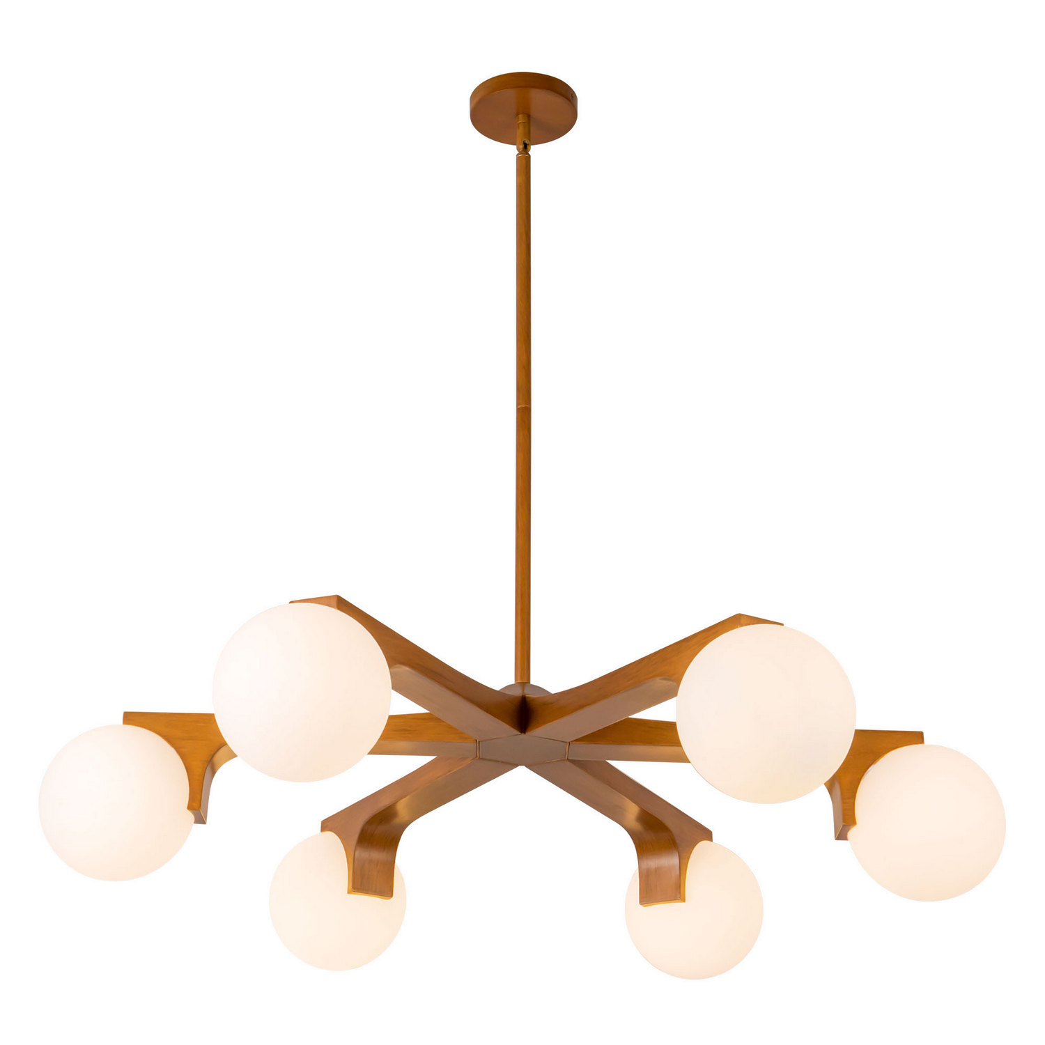 Six Light Chandelier by Kuzco Lighting - Briar Collection, Teak Finish - CH11537-TK