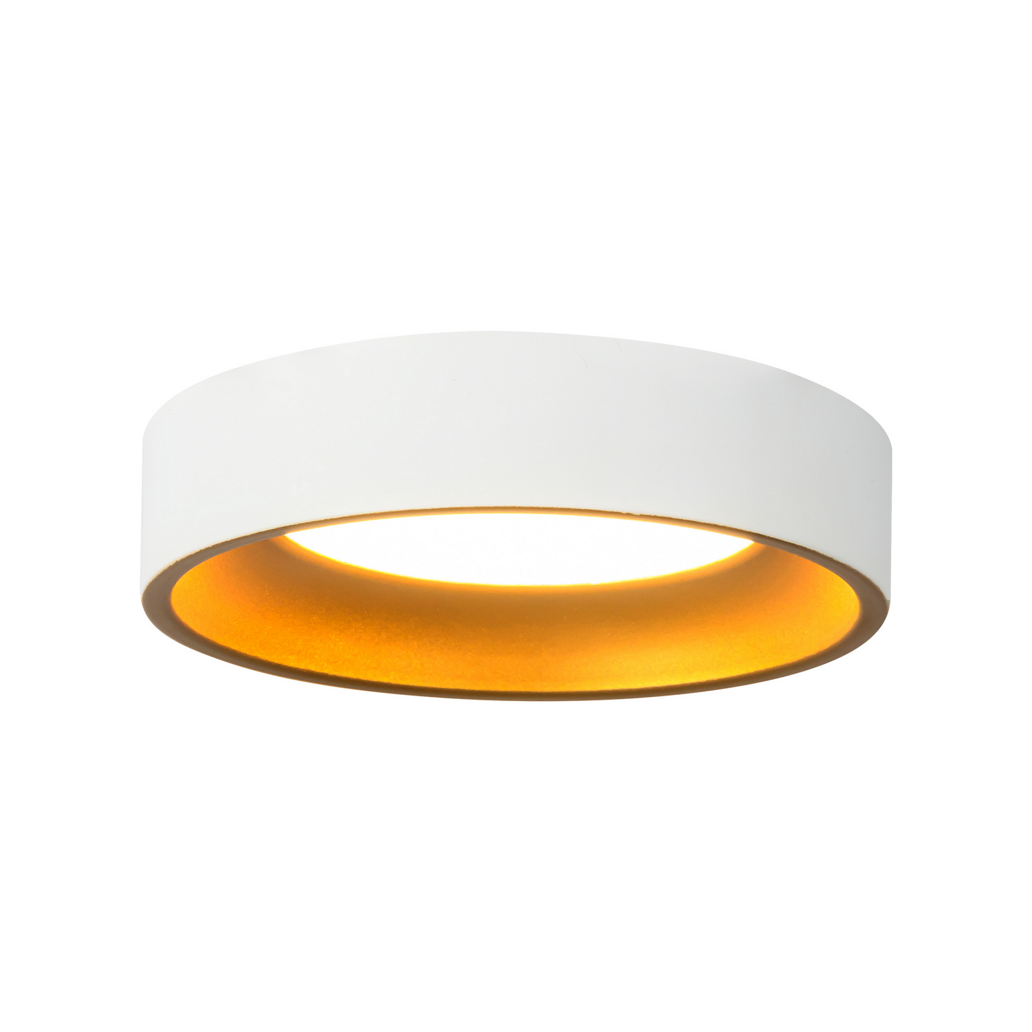 LED Flush Mount by Kuzco Lighting - Nix Collection, White/Gold Finish - FM0702605WHGD