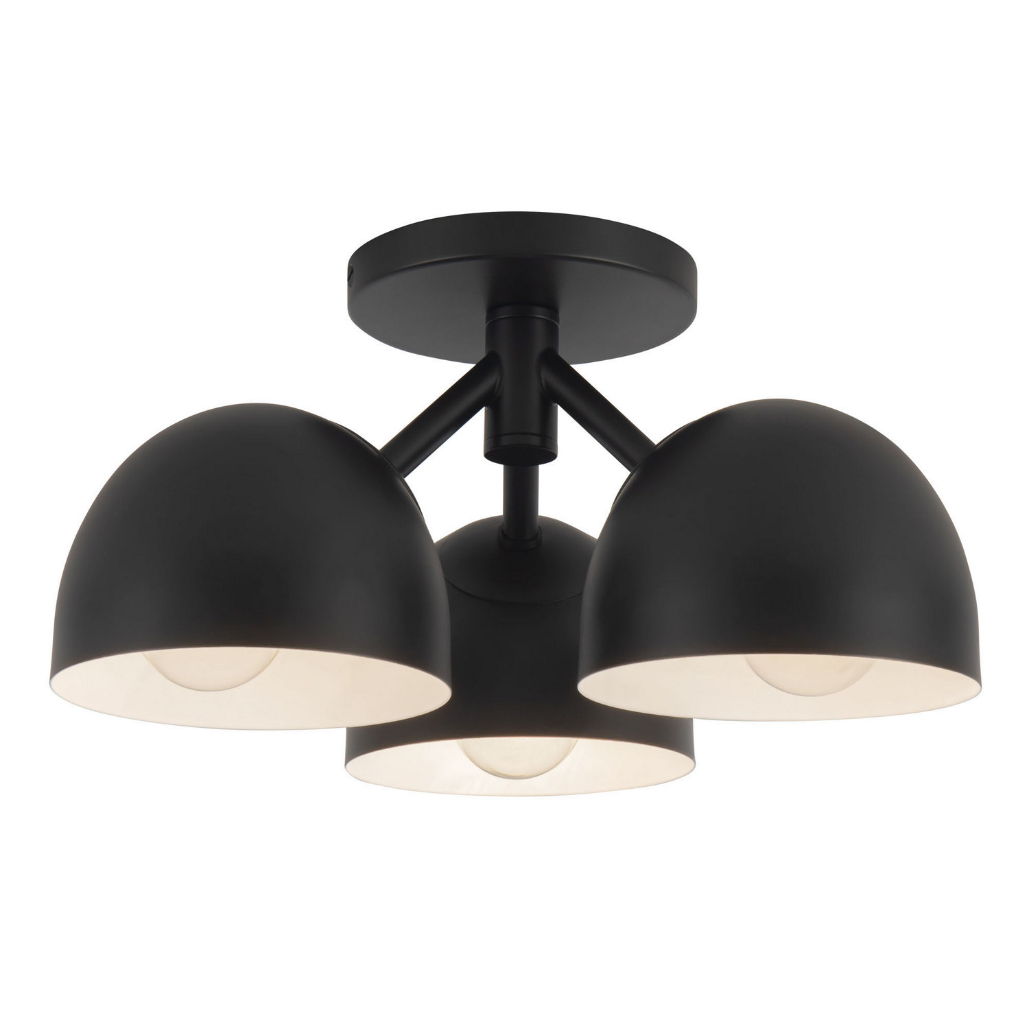 Three Light Semi-Flush Mount by Kuzco Lighting - Fosso Collection, Black Finish - SF13312-BK