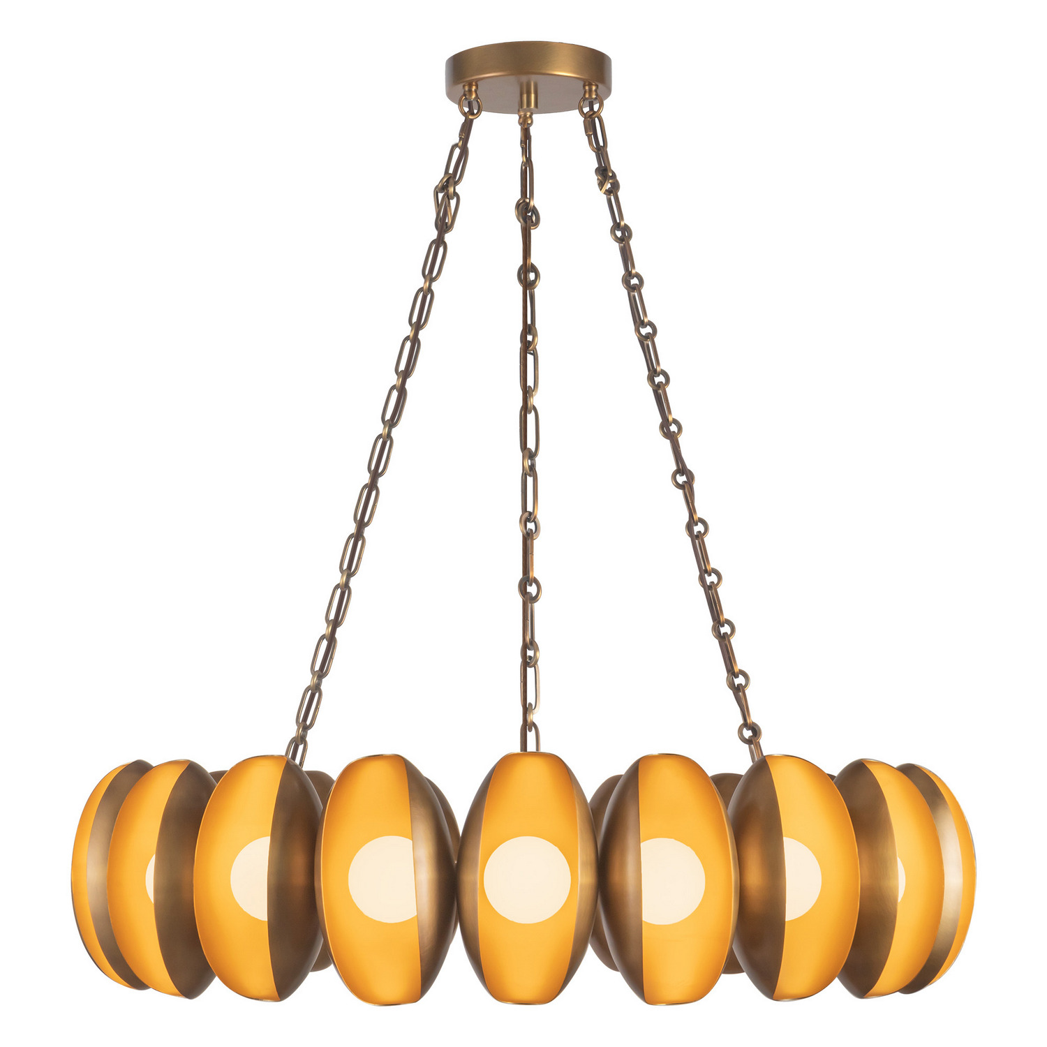 Photos - Chandelier / Lamp Wide Alora Vintage Brass LED Chandelier from the Cortez Collection CH305737VB 