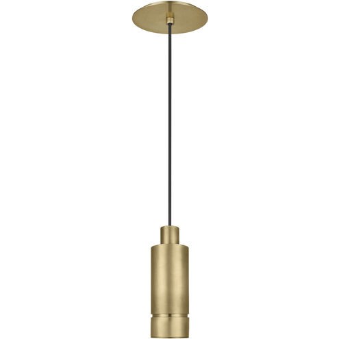 Natural Brass LED Pendant from the Sottile Collection