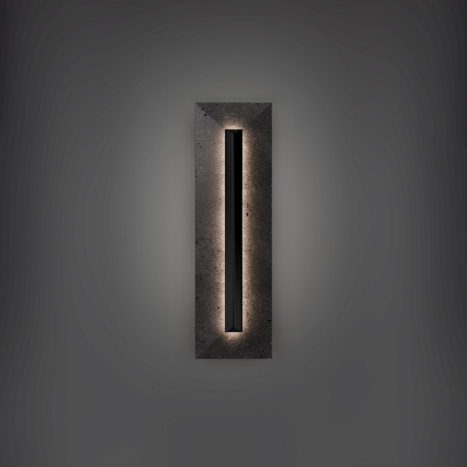 LED Outdoor Wall Sconce by Modern Forms - Bell Tower Collection, Basalt Stone/Black Finish - WSW218620-BV/BK