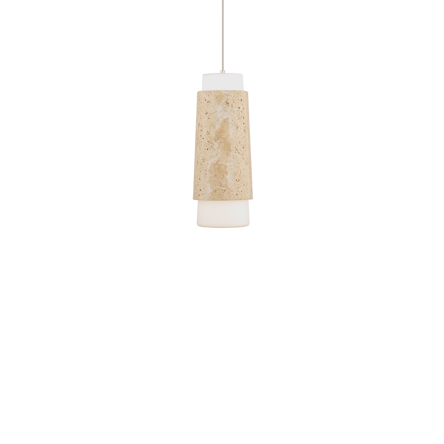 Beige Travertine Aged Brass LED Mini Pendant from the Chauncey Collection