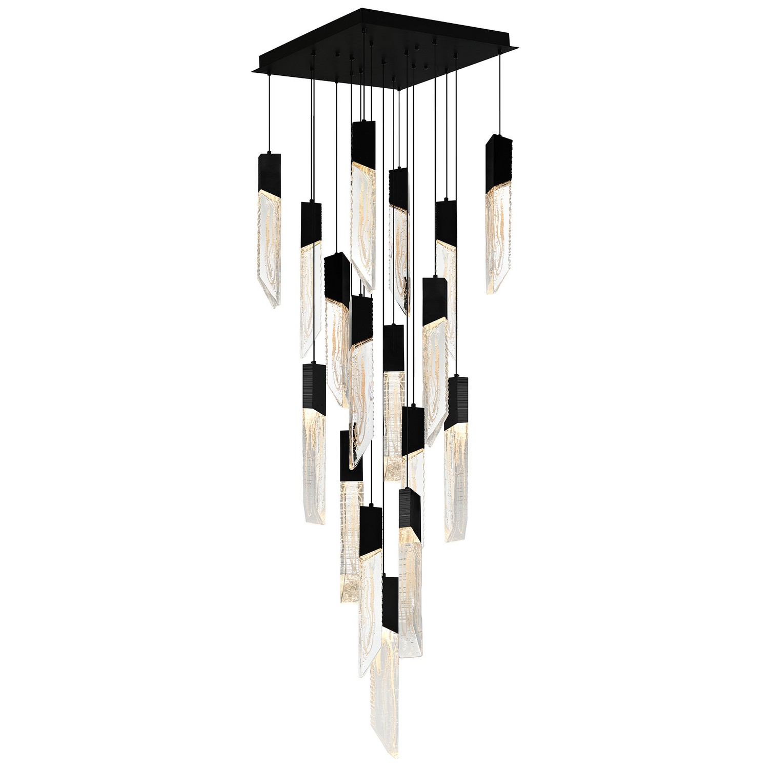 CWI Lighting 1723P24-17-101 Petra LED 24 inch Black Chandelier Ceiling Light