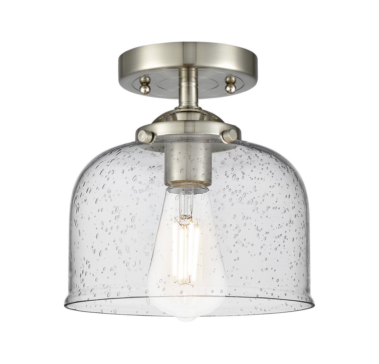 One Light Semi-Flush Mount by Innovations - Nouveau Collection, Brushed Satin Nickel Finish - 284-1C-SN-G74