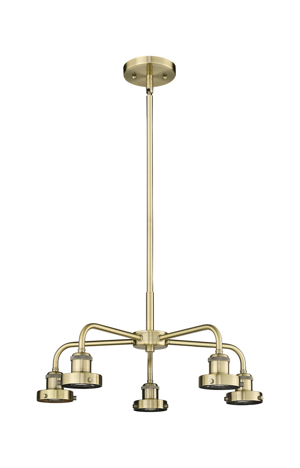 Five Light Chandelier by Innovations - Ballston Urban Collection, Antique Brass Finish - 916-5CR-AB