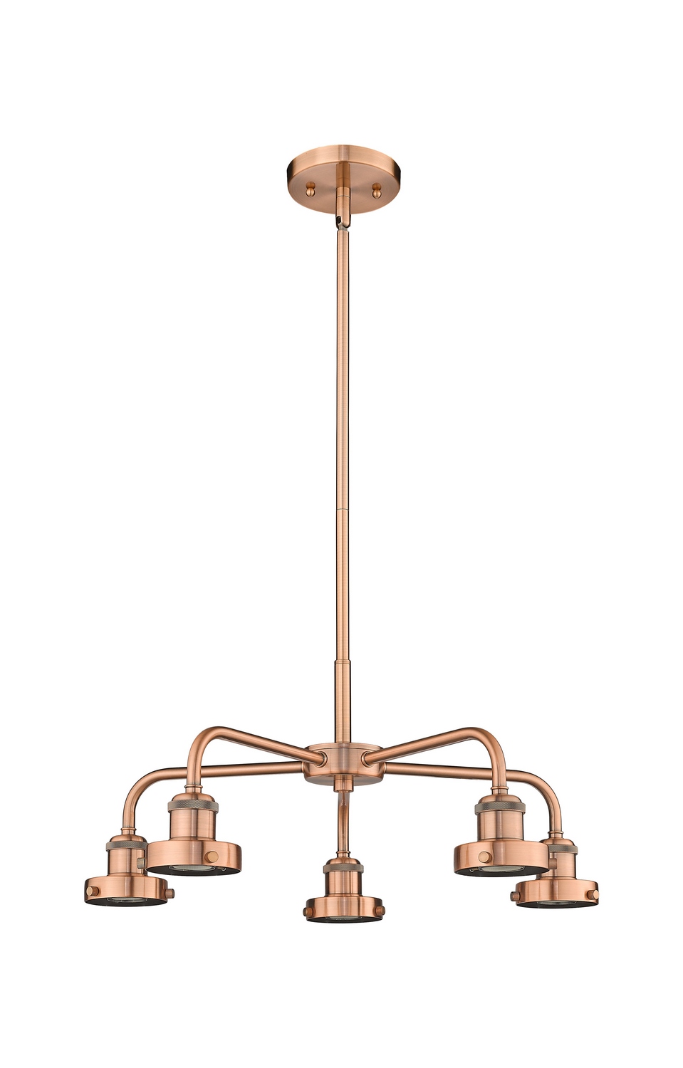 Five Light Chandelier by Innovations - Ballston Urban Collection, Antique Copper Finish - 916-5CR-AC