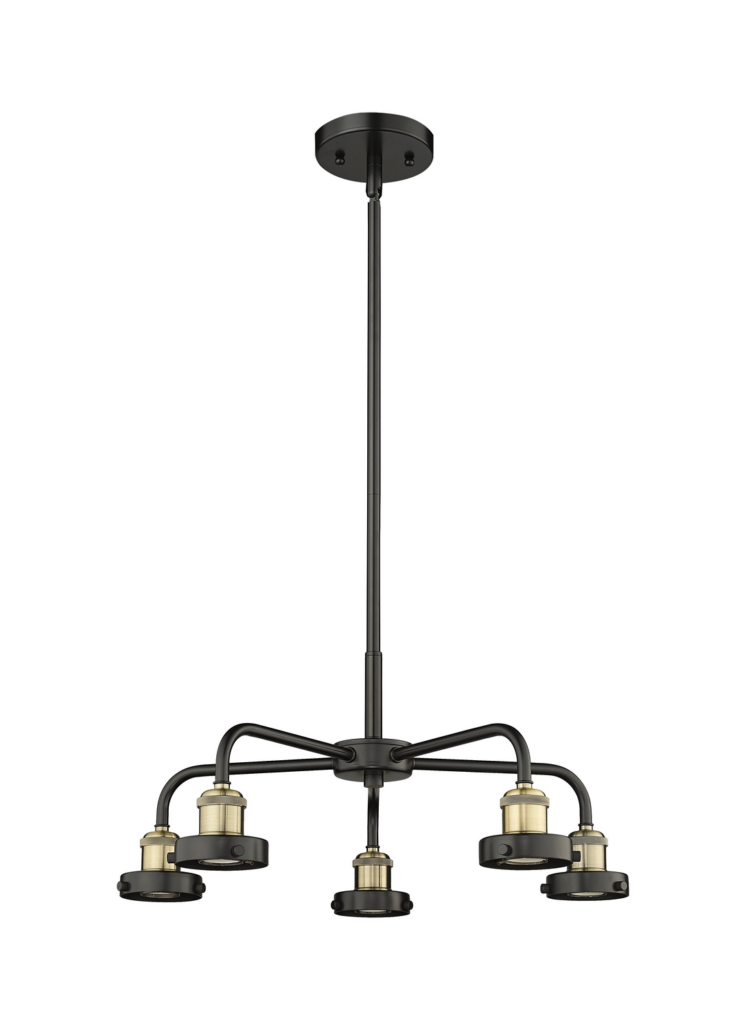 Five Light Chandelier by Innovations - Ballston Urban Collection, Black Antique Brass Finish - 916-5CR-BAB