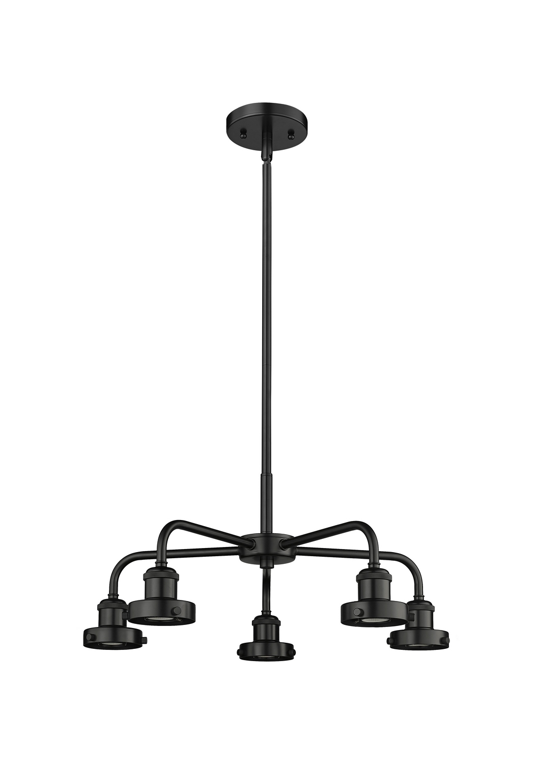 Five Light Chandelier by Innovations - Ballston Urban Collection, Matte Black Finish - 916-5CR-BK