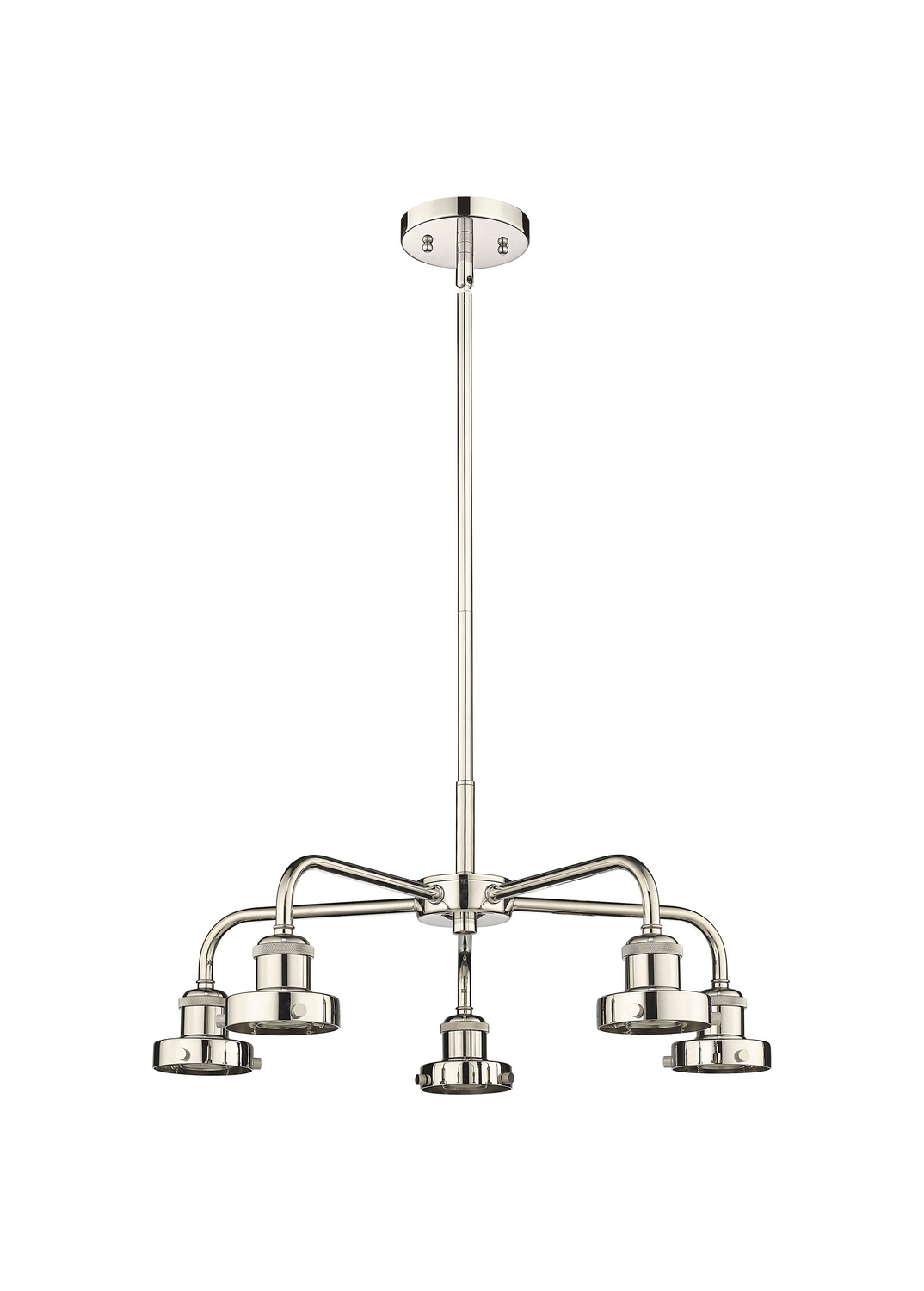 Five Light Chandelier by Innovations - Ballston Urban Collection, Polished Nickel Finish - 916-5CR-PN