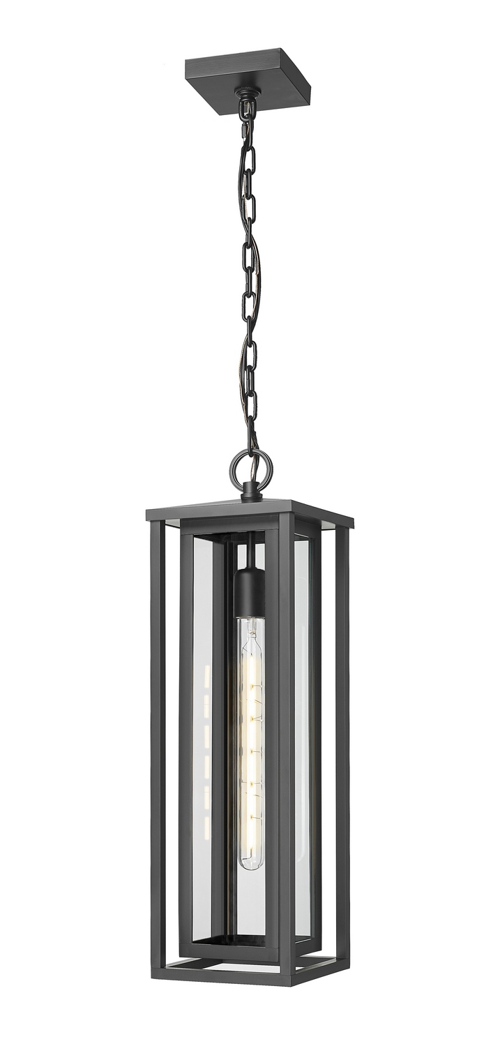 One Light Pendant by Innovations - Ashland Collection, Matte Black Finish - 9950-1H-BK-23-CL
