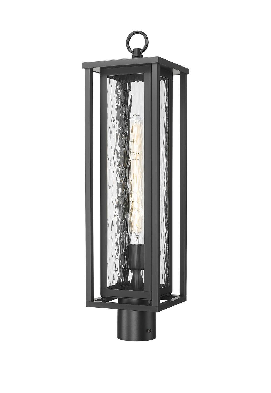 One Light Outdoor Post Lantern by Innovations - Ashland Collection, Matte Black Finish - 9950-1PLT-BK-25-WG