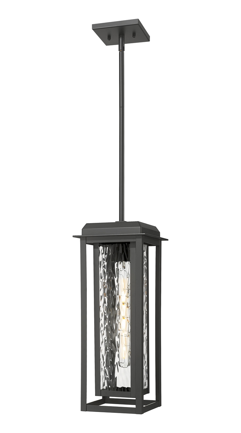 One Light Pendant by Innovations - Mansfield Collection, Matte Black Finish - 9951-1H-BK-19-CG-BK-WG