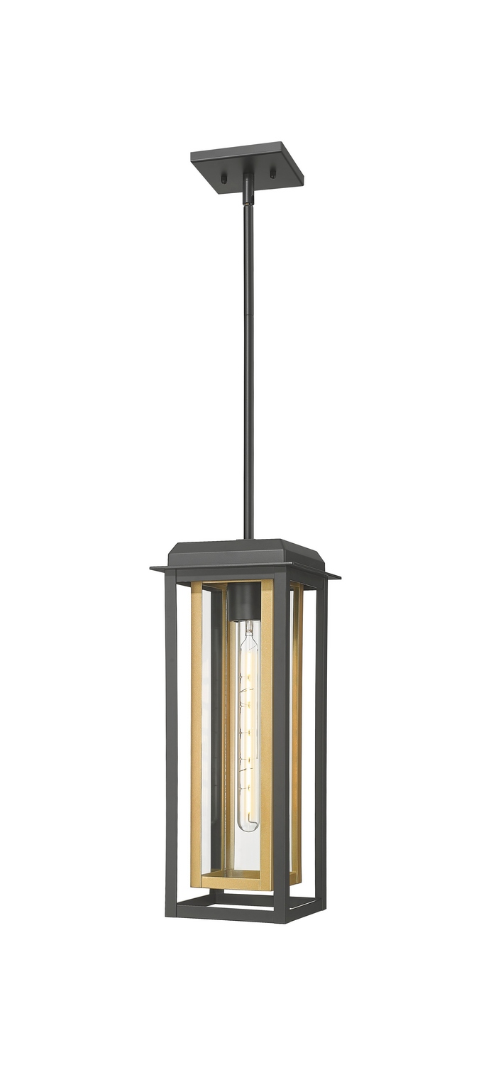 One Light Pendant by Innovations - Mansfield Collection, Matte Black Finish - 9951-1H-BK-19-CG-BR-CL