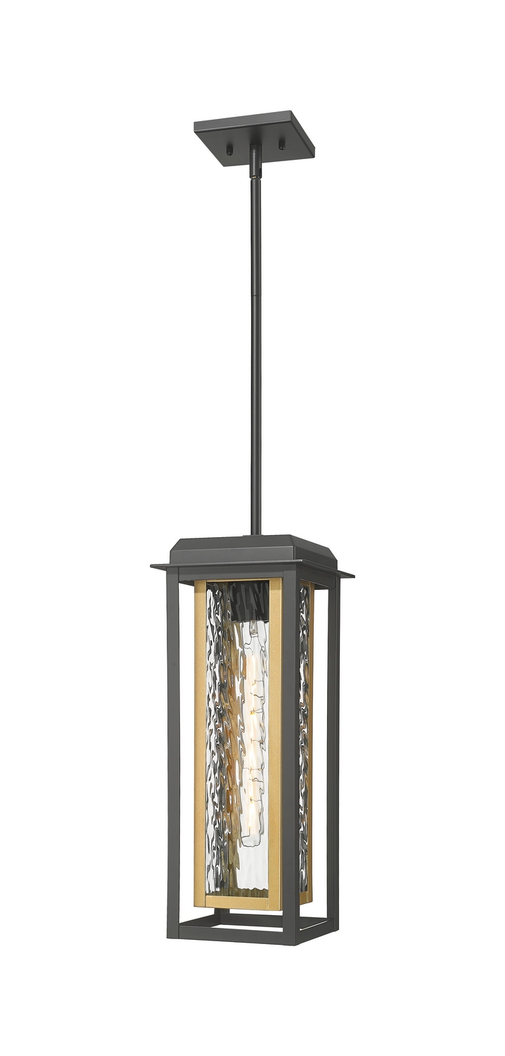 One Light Pendant by Innovations - Mansfield Collection, Matte Black Finish - 9951-1H-BK-19-CG-BR-WG