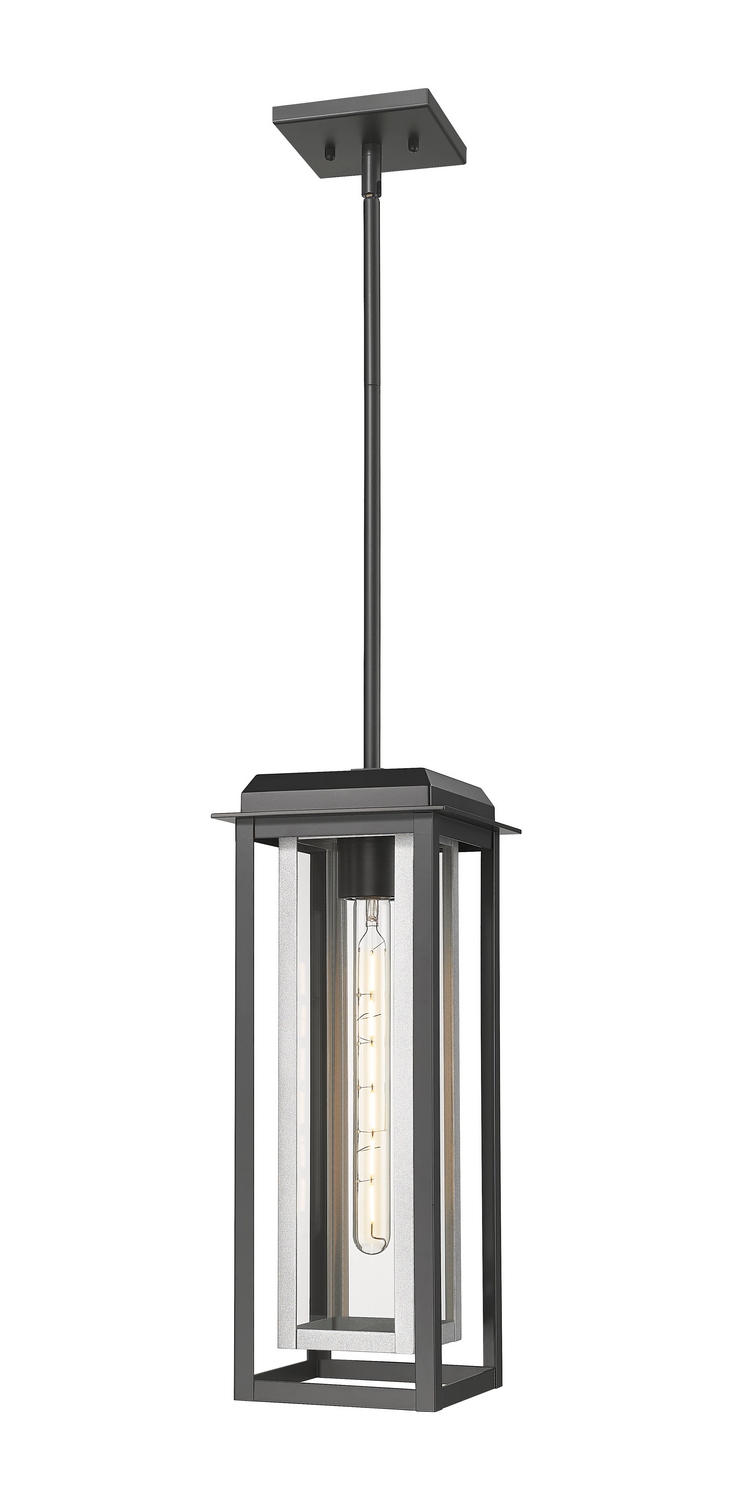 One Light Pendant by Innovations - Mansfield Collection, Matte Black Finish - 9951-1H-BK-19-CG-SV-CL