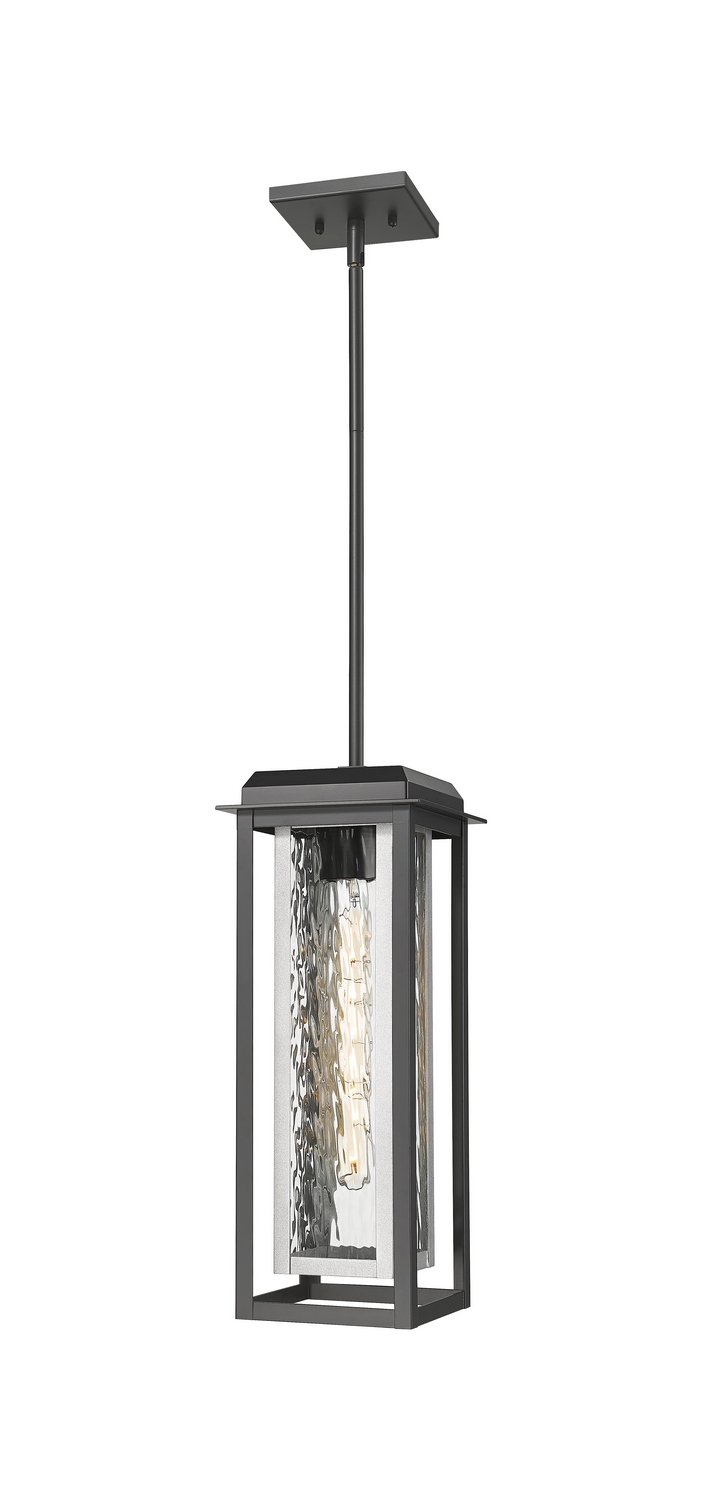 One Light Pendant by Innovations - Mansfield Collection, Matte Black Finish - 9951-1H-BK-19-CG-SV-WG
