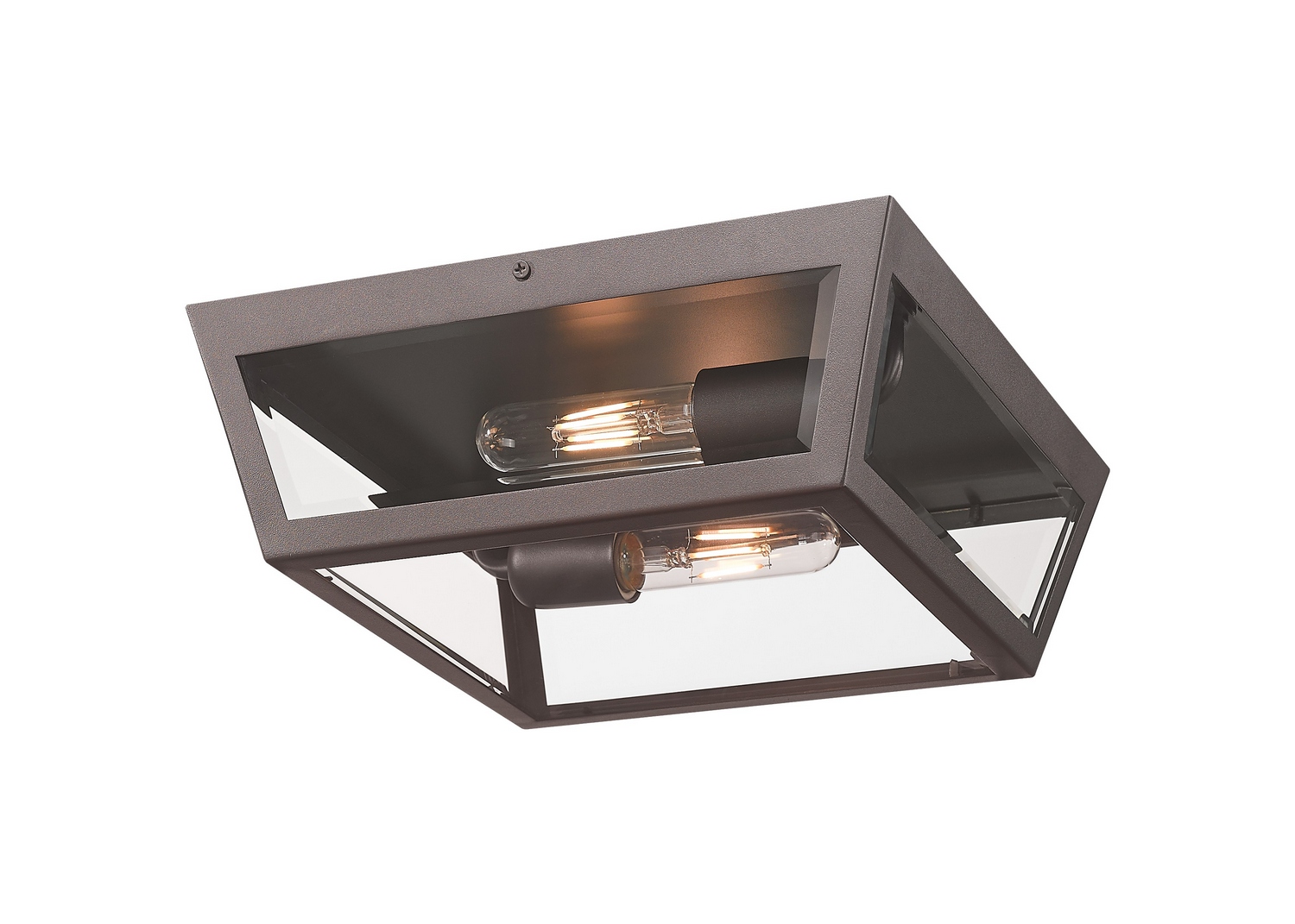 Two Light Flush Mount by Innovations - Madison Collection, Bronze Finish - 9952-1F-BZ-12-CL