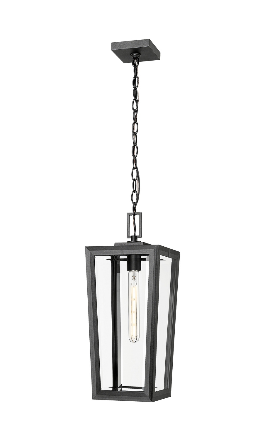 One Light Pendant by Innovations - Madison Collection, Matte Black Finish - 9952-1H-BK-20-CL