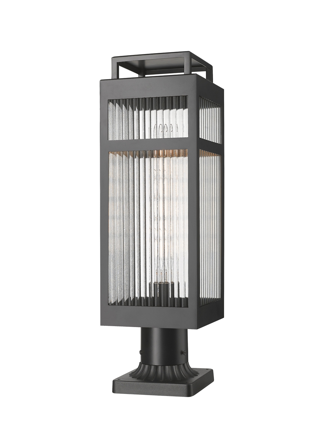 One Light Outdoor Post Lantern by Innovations - Ridgeway Collection, Matte Black Finish - 9953-1PLT-BK-20-SCL