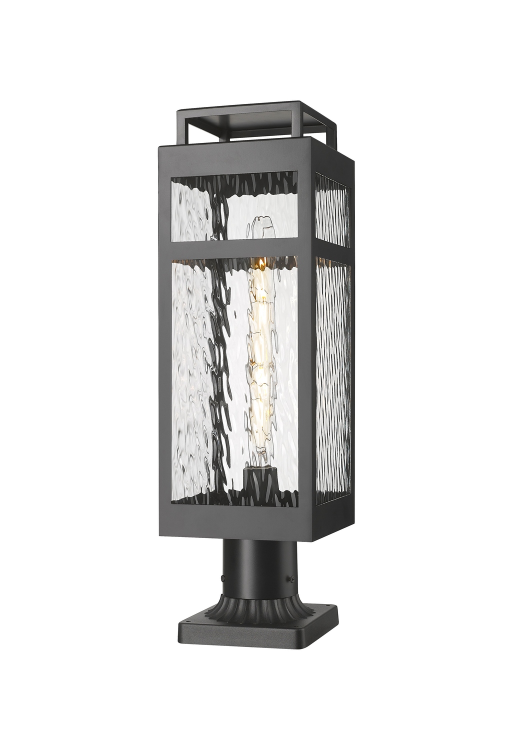 One Light Outdoor Post Lantern by Innovations - Ridgeway Collection, Matte Black Finish - 9953-1PLT-BK-20-WG