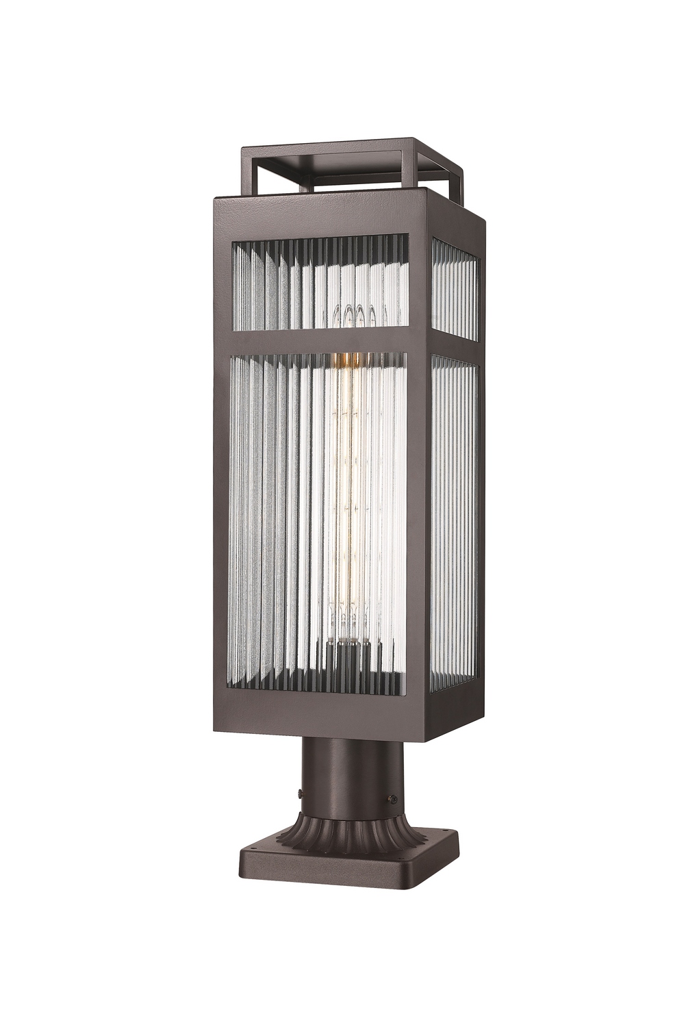 One Light Outdoor Post Lantern by Innovations - Ridgeway Collection, Bronze Finish - 9953-1PLT-BZ-20-SCL