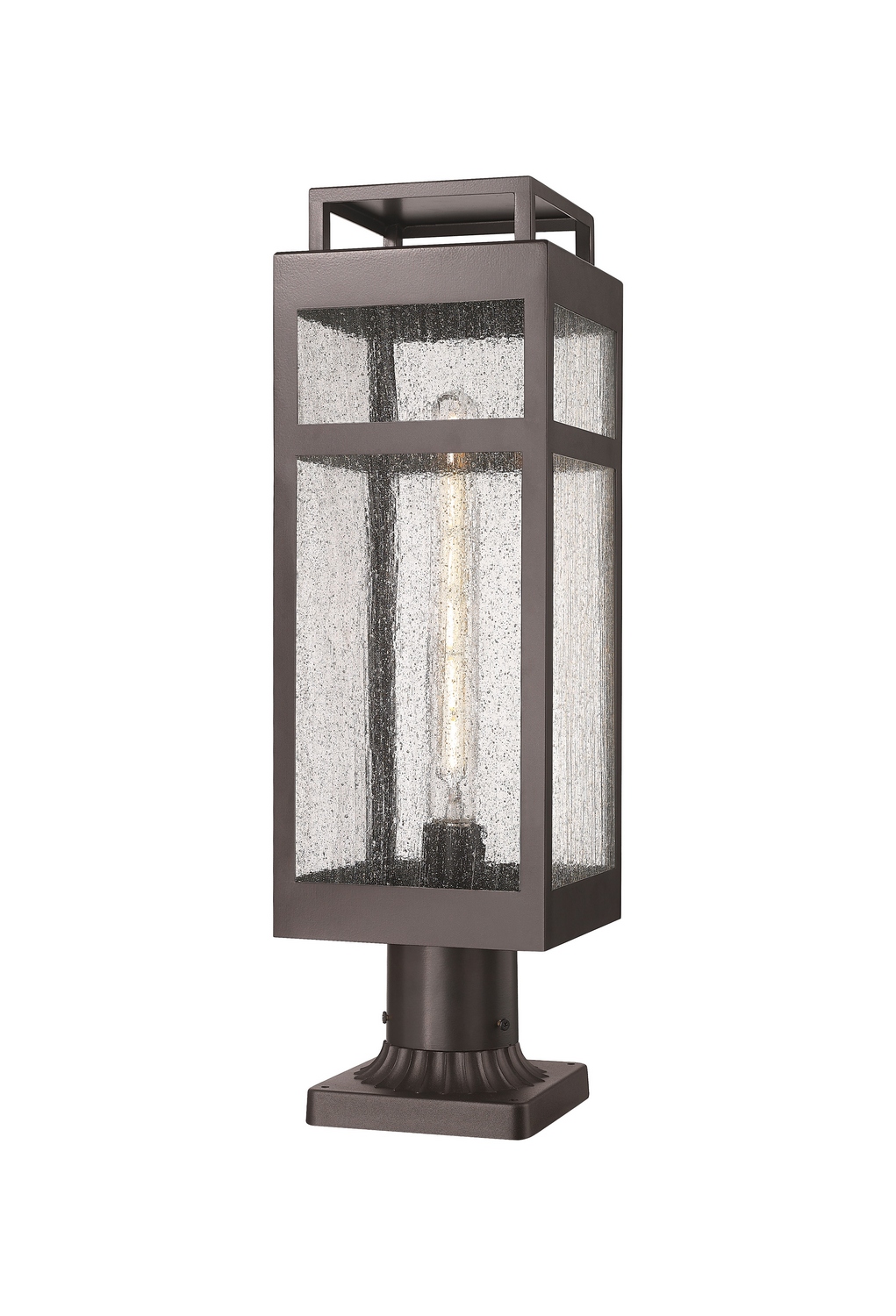 One Light Outdoor Post Lantern by Innovations - Ridgeway Collection, Bronze Finish - 9953-1PLT-BZ-20-SDY
