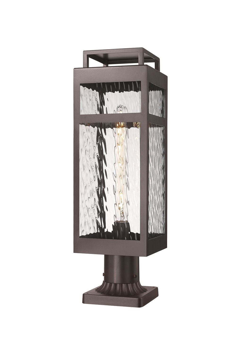 One Light Outdoor Post Lantern by Innovations - Ridgeway Collection, Bronze Finish - 9953-1PLT-BZ-20-WG