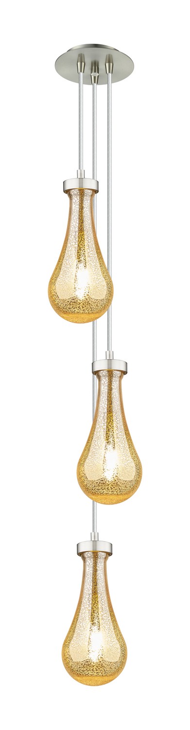 Three Light Pendant by Innovations - Downtown Urban Collection, Brushed Satin Nickel Finish - 103-451-1P-SN-G451-5ME
