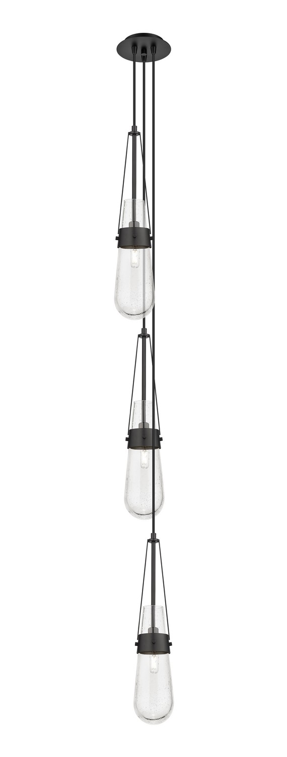 Three Light Pendant by Innovations - Downtown Urban Collection, Matte Black Finish - 103-452-1P-BK-G452-4SDY