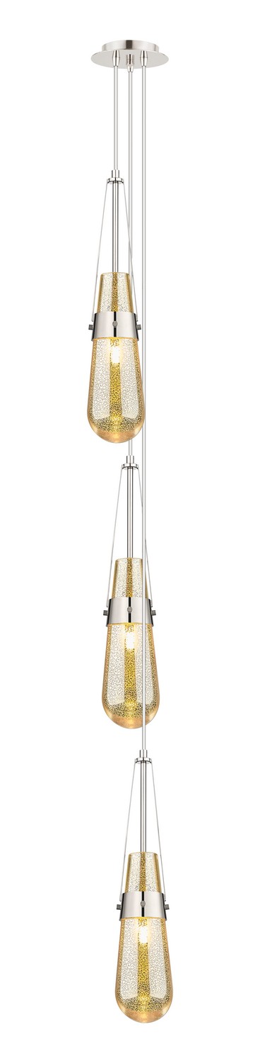 Three Light Pendant by Innovations - Downtown Urban Collection, Polished Nickel Finish - 103-452-1P-PN-G452-4ME