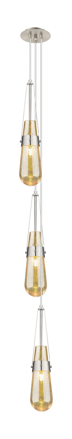 Three Light Pendant by Innovations - Downtown Urban Collection, Brushed Satin Nickel Finish - 103-452-1P-SN-G452-4ME