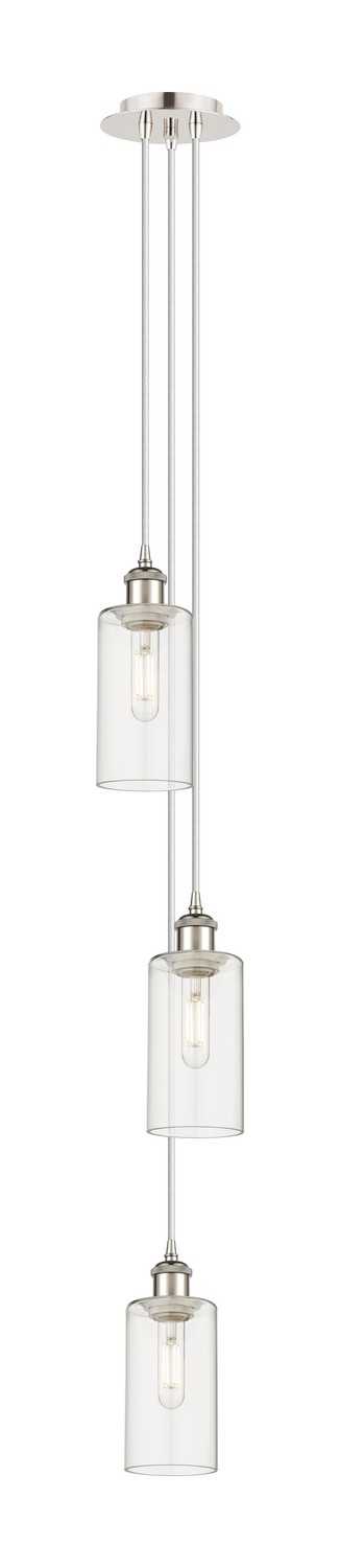Three Light Pendant by Innovations - Downtown Urban Collection, Polished Nickel Finish - 103B-3P-PN-G434-7CL